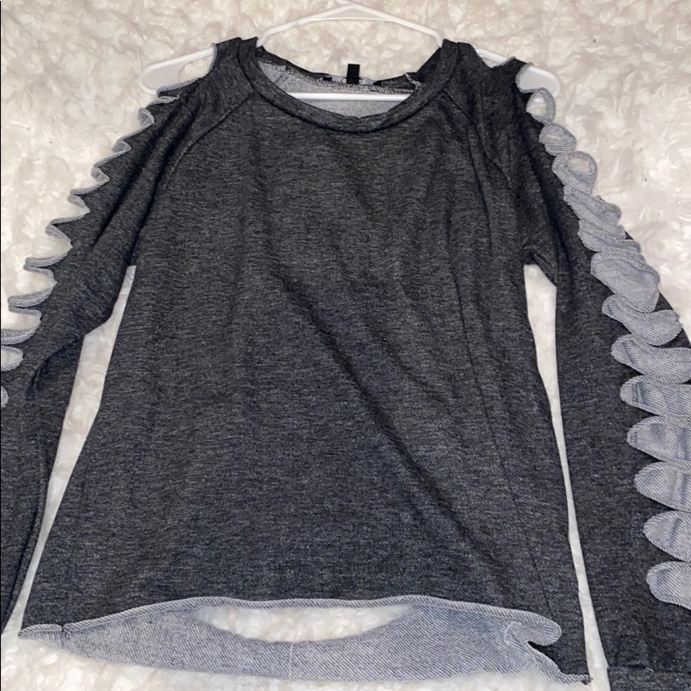Cut up grey shirt